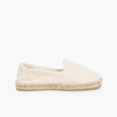 Herringbone Espadrilles Large Sizes (UK 2-10)  Off-White