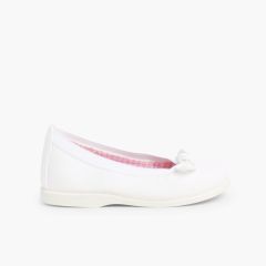 First Walkers Canvas Elasticated Ballet Pumps White