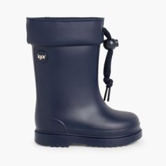 Little Children Wellies with Adjustable Top by Igor Navy Blue
