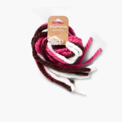 Woollen Hair Ties Fuchsia and White