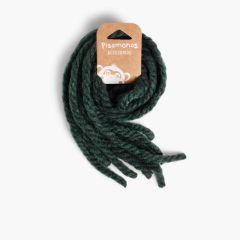 Hair strands for girls in monochrome wool Bottle Green