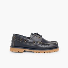 Boys Lace-Up Deck Shoes Navy Blue