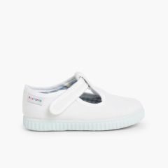 Boys T-Bar loop fasteners Shoes White