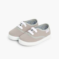 Kids Lace-Up Trainers Grey