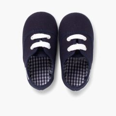Kids Lace-Up Trainers Navy Blue