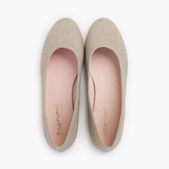 Party Linen Ballet Flats for Girls and Women Light Brown