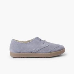 Suede Toe Cap Brogue Bluchers Blue