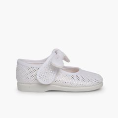 Angel-style Mary Janes with Shiny Microdots White