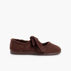 Faux Suede Mary Janes by Norteñas  Brown