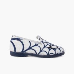 slippers for kids spiderweb Gray and Blue