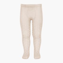 CONDOR Pointelle Summer woollen tights Linen