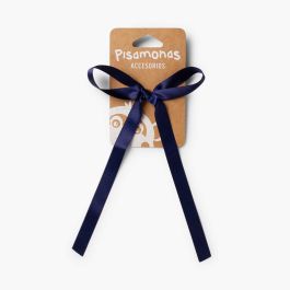 Hair tie with satin bow  Navy Blue