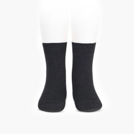 CONDOR KIDS' PLAIN SHORT SOCKS Anthracite