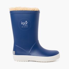 Inner shearling wellies for children Blue denim