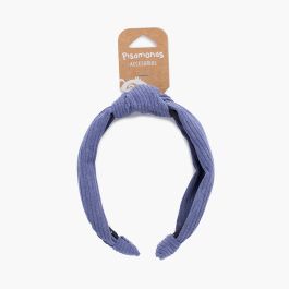 Corduroy knot headband Blue Klein