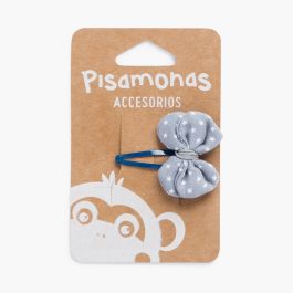 Bow hairpin with stars Lead Blue