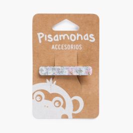 Floral print hair clip Blue Klein