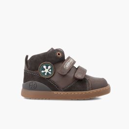 Biomecanics leather trainers with hook-and-loop fastener Brown