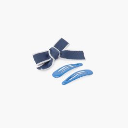 Duck beak clip pack with bow and froggies Blue Klein