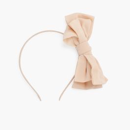 Fine double chiffon bow headband Beige