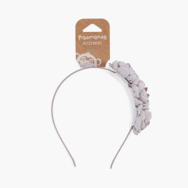 Burnt edges flower headband Light Grey