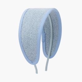 Wide raffia bonnet headband Light Blue
