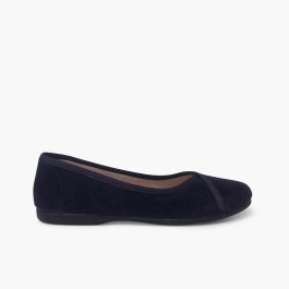 Bamara ballerina flats with crossover edging Navy Blue