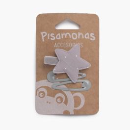 Star clip and hairpins pack Light Grey