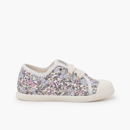 Rubber toe cap floral trainers Floral