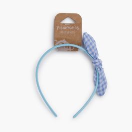 Headband vichy bow small ears Blue