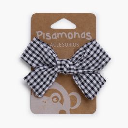 Vichy bow duckbill clip Black