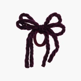 Girls' wool lace scrunchie Burgundy