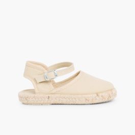 Girls Buckle up Espadrille Wedge  Sand