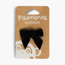 Girls pink velvet bow tie Black