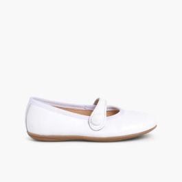 Girls Ceremonial Leather Mary Jane Shoes White