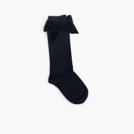 Children's socks with velvet bow Navy Blue