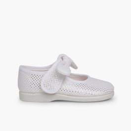 Angel-style Mary Janes with Shiny Microdots White