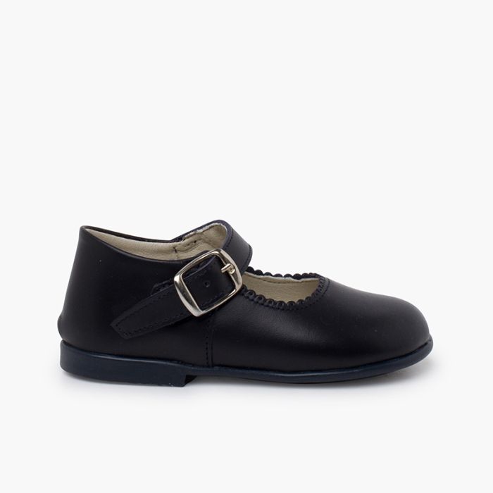 Girls Buckle Up Leather Mary Janes