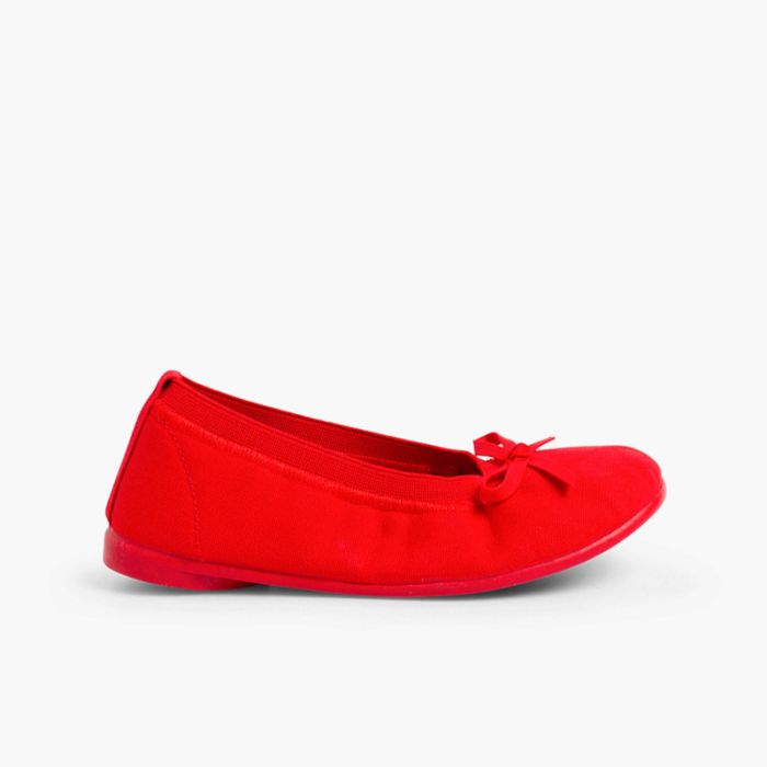 Canvas Ballet Flats with Ribbon