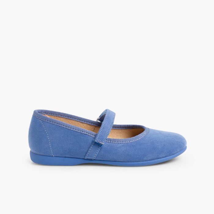 Girls Riptape Faux Suede Mary Janes