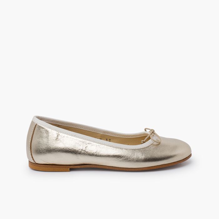 Girls Leather Ceremonial Ballerinas