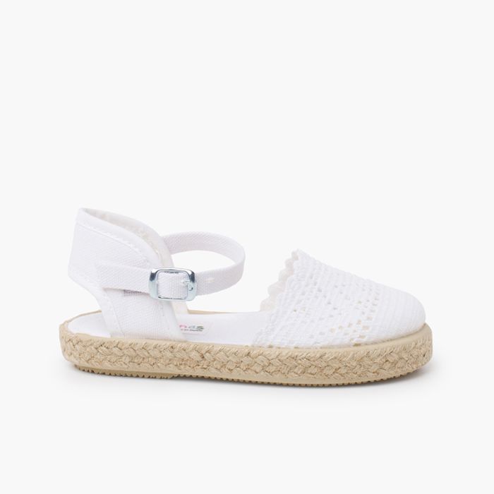 Girls Buckle Up Brogue Espadrille Wedge