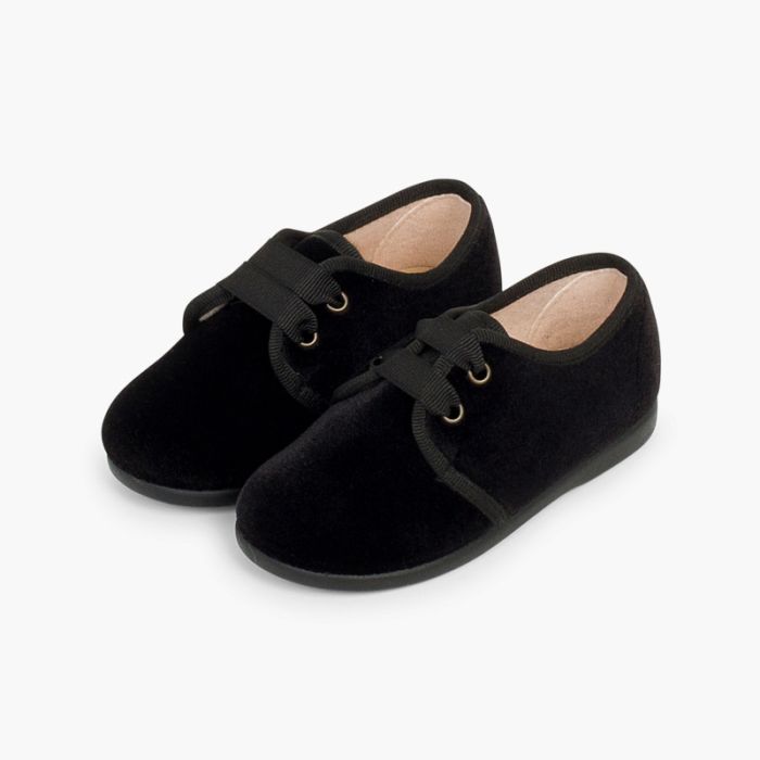Velvet lace up shoes new arrivals
