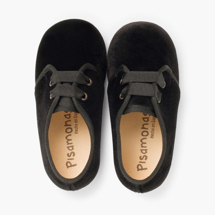 Velvet lace up shoes top