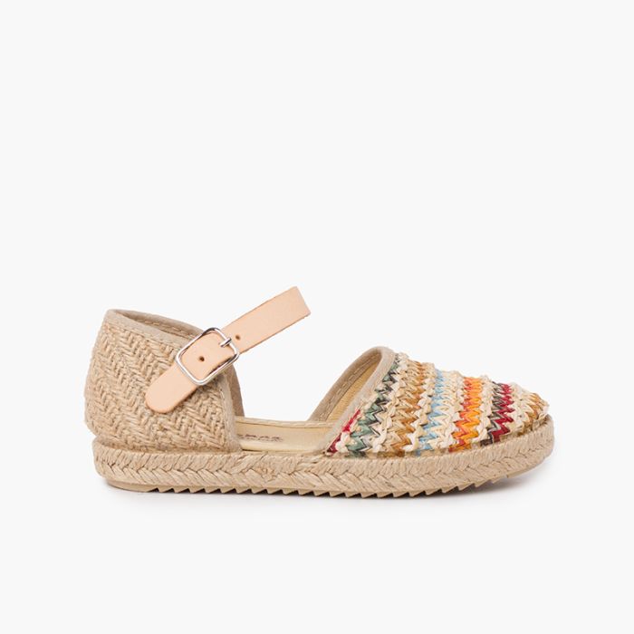 Girls' Multicoloured Raffia Espadrilles