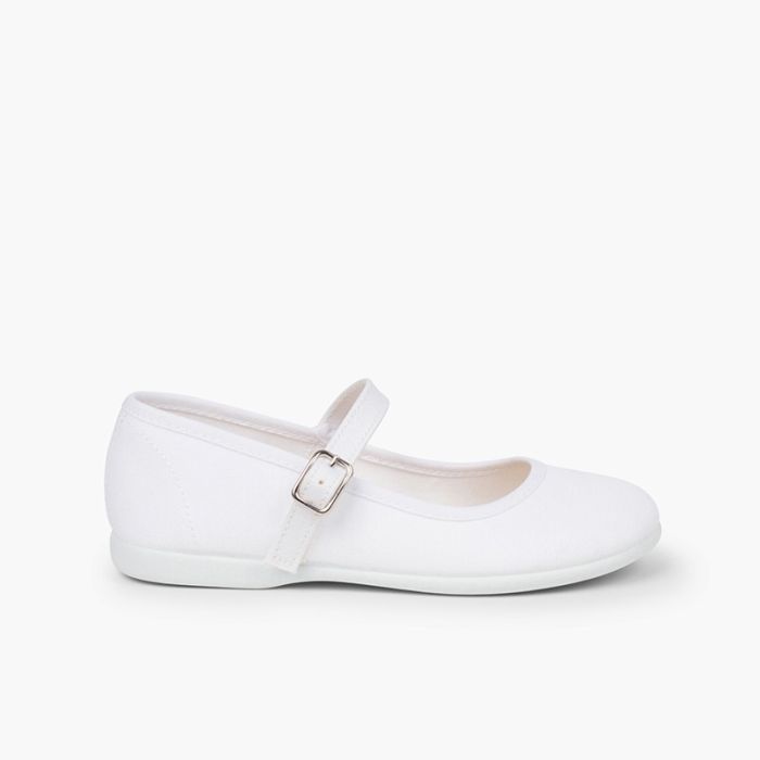 Girls´ canvas Mary Janes with buckle fastening
