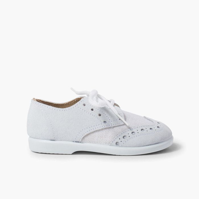 Linen and chopped suede Blucher for boys