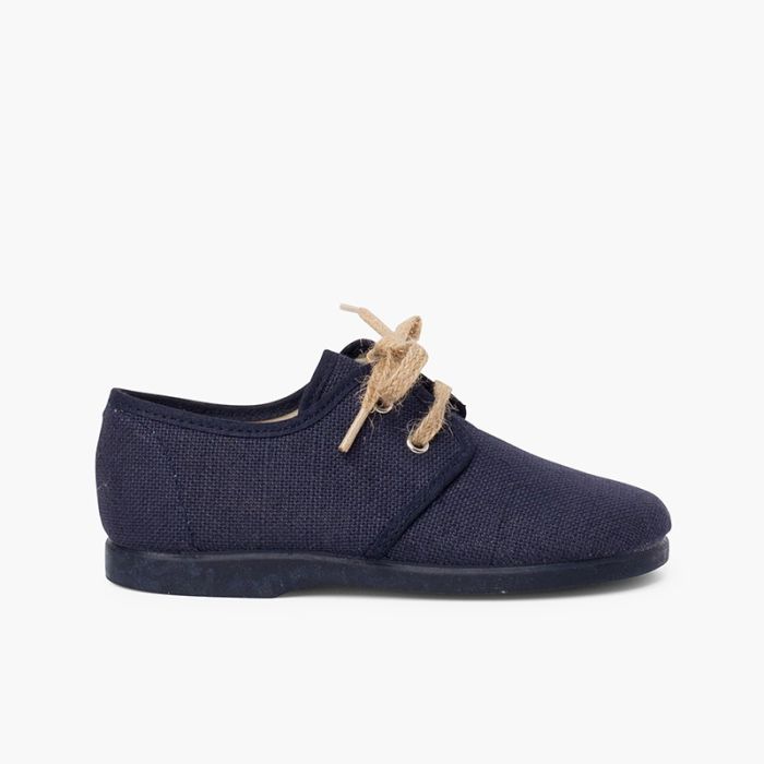 Rustic Lace-Up Canvas Bluchers
