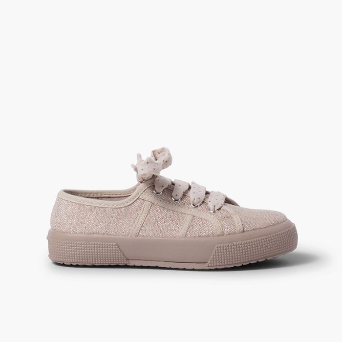 Shiny linen trainers for women and girls