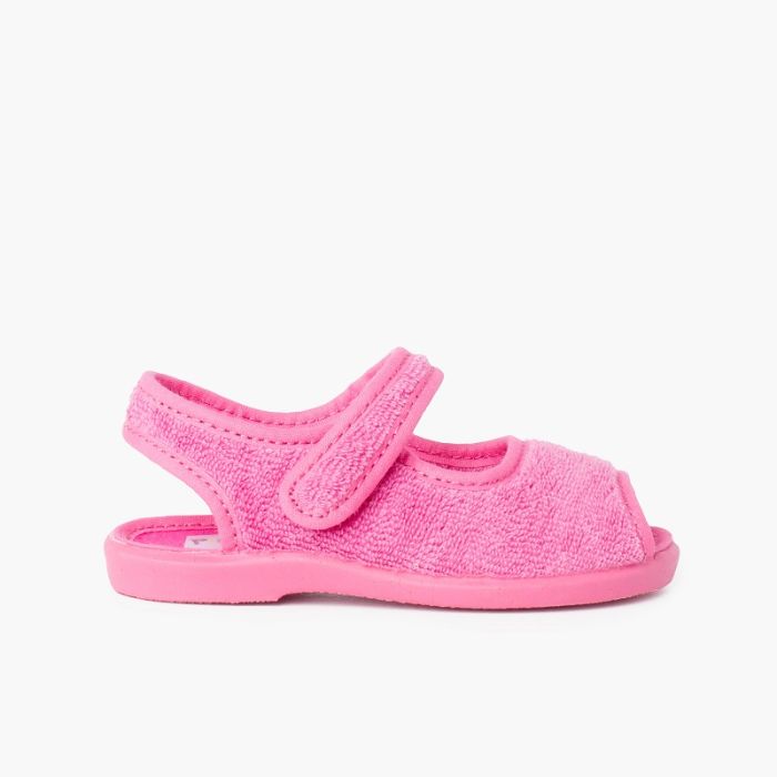 Slipper sandal terry towel adherent strip